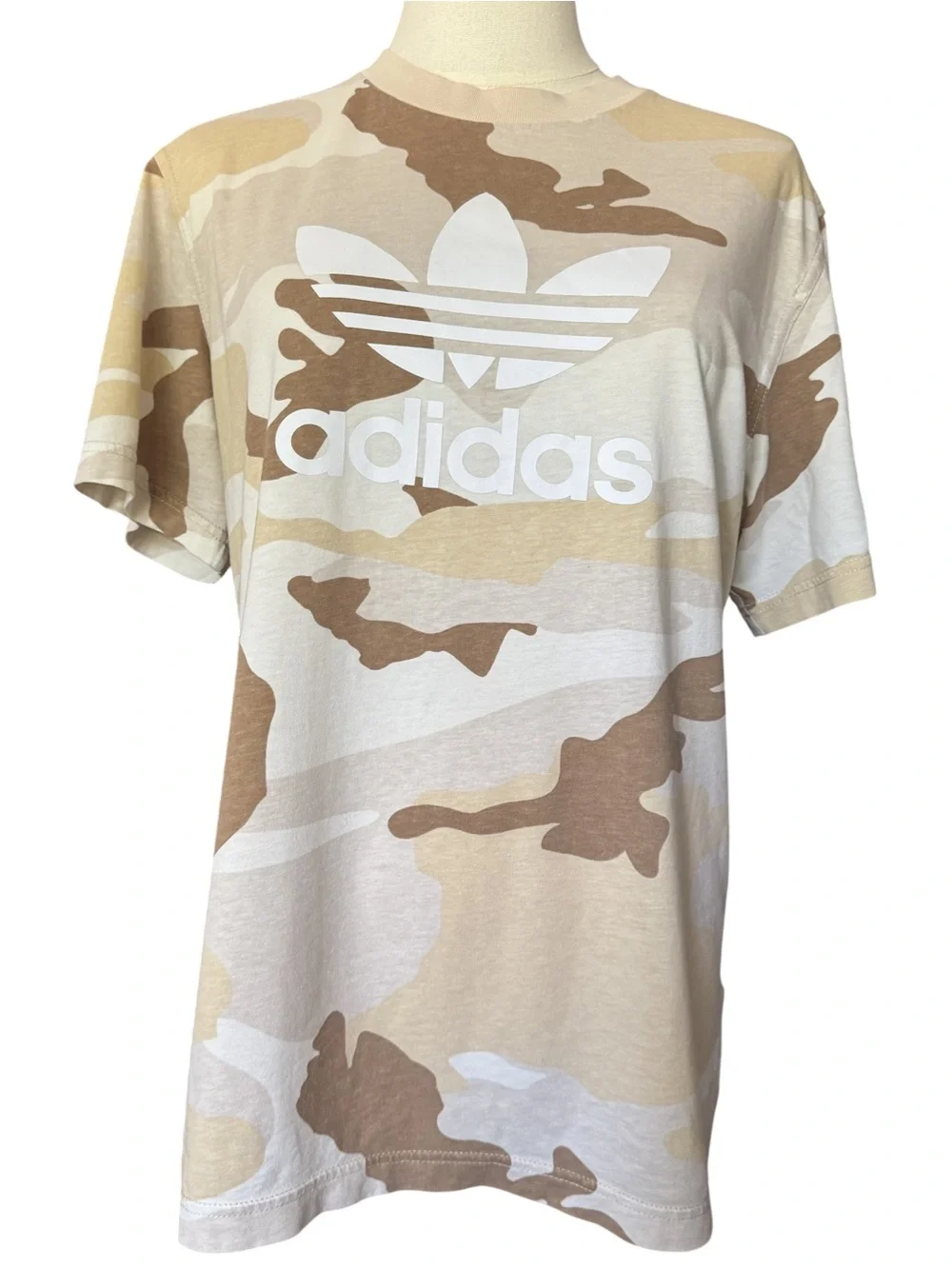Adidas Originals Desert Camo Trefoil Tee Sand Tan Camouflage Unisex L
